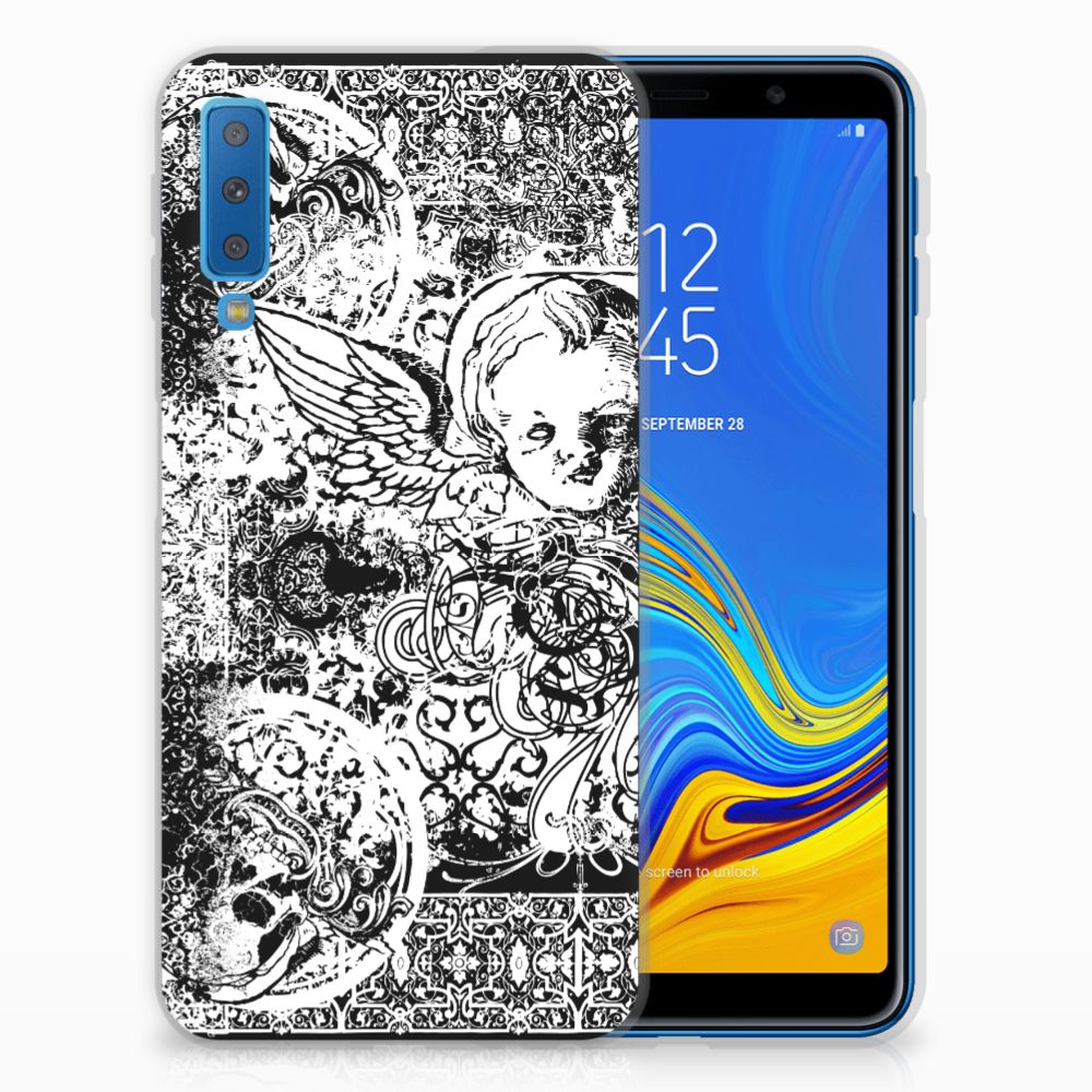 Silicone Back Case Samsung Galaxy A7 (2018) Skulls Angel