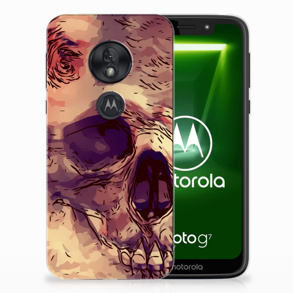 Silicone Back Case Motorola Moto G7 Play Skullhead