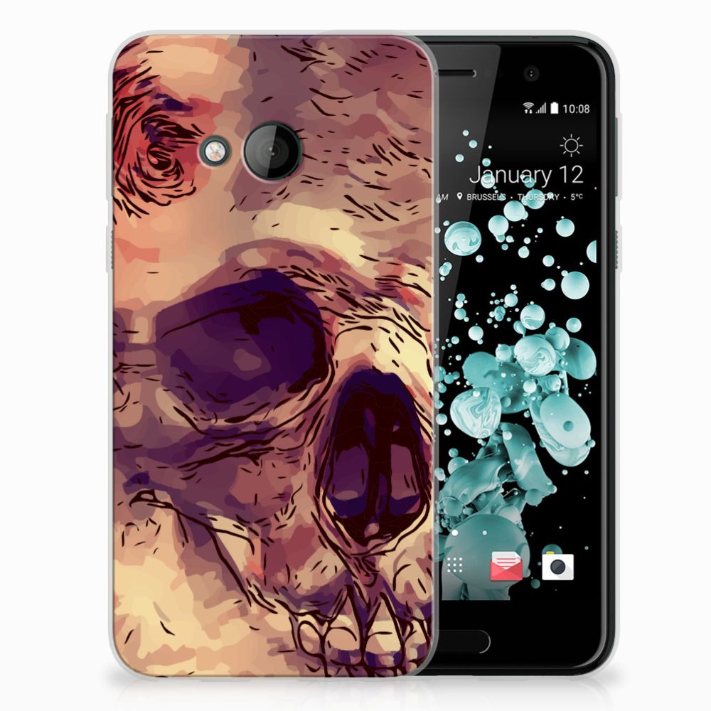 Silicone Back Case HTC U Play Skullhead