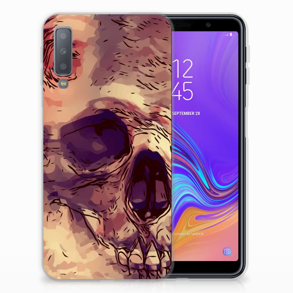 Silicone Back Case Samsung Galaxy A7 (2018) Skullhead