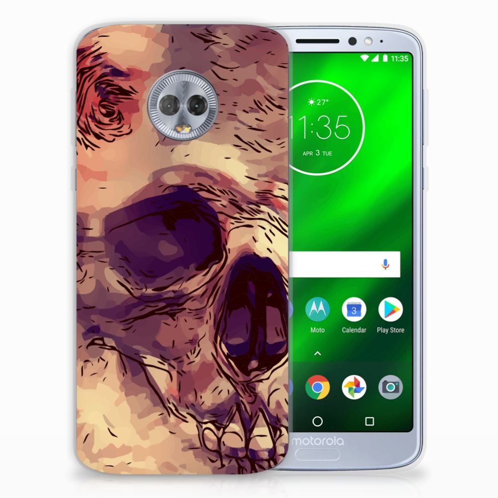 Silicone Back Case Motorola Moto G6 Plus Skullhead