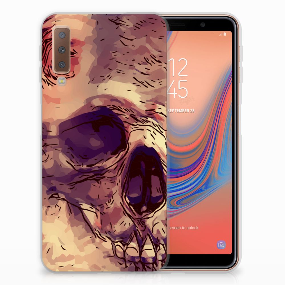 Silicone Back Case Samsung Galaxy A7 (2018) Skullhead