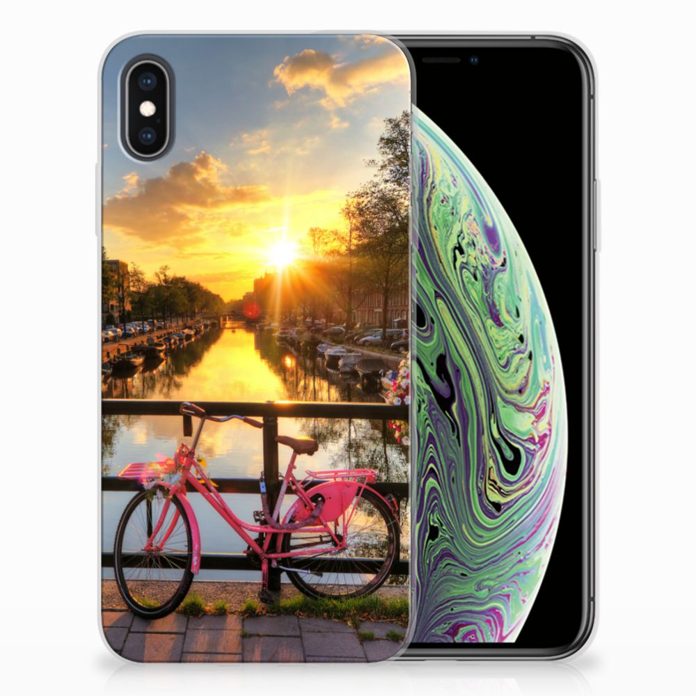 Apple iPhone Xs Max Siliconen Back Cover Amsterdamse Grachten