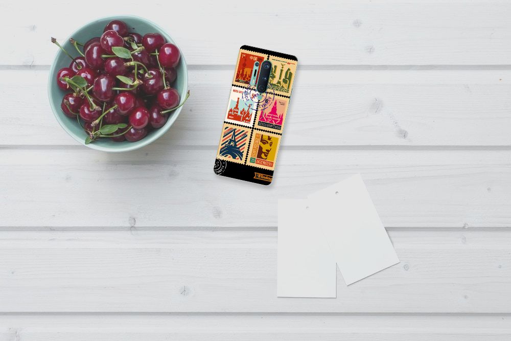 OnePlus 8 Pro Siliconen Back Cover Postzegels