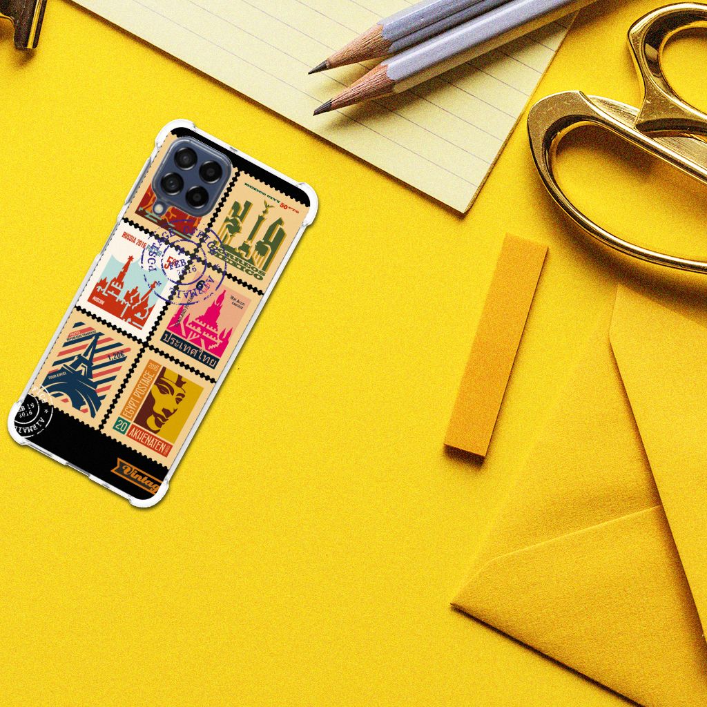 Samsung Galaxy M53 Telefoonhoesje met valbescherming Postzegels