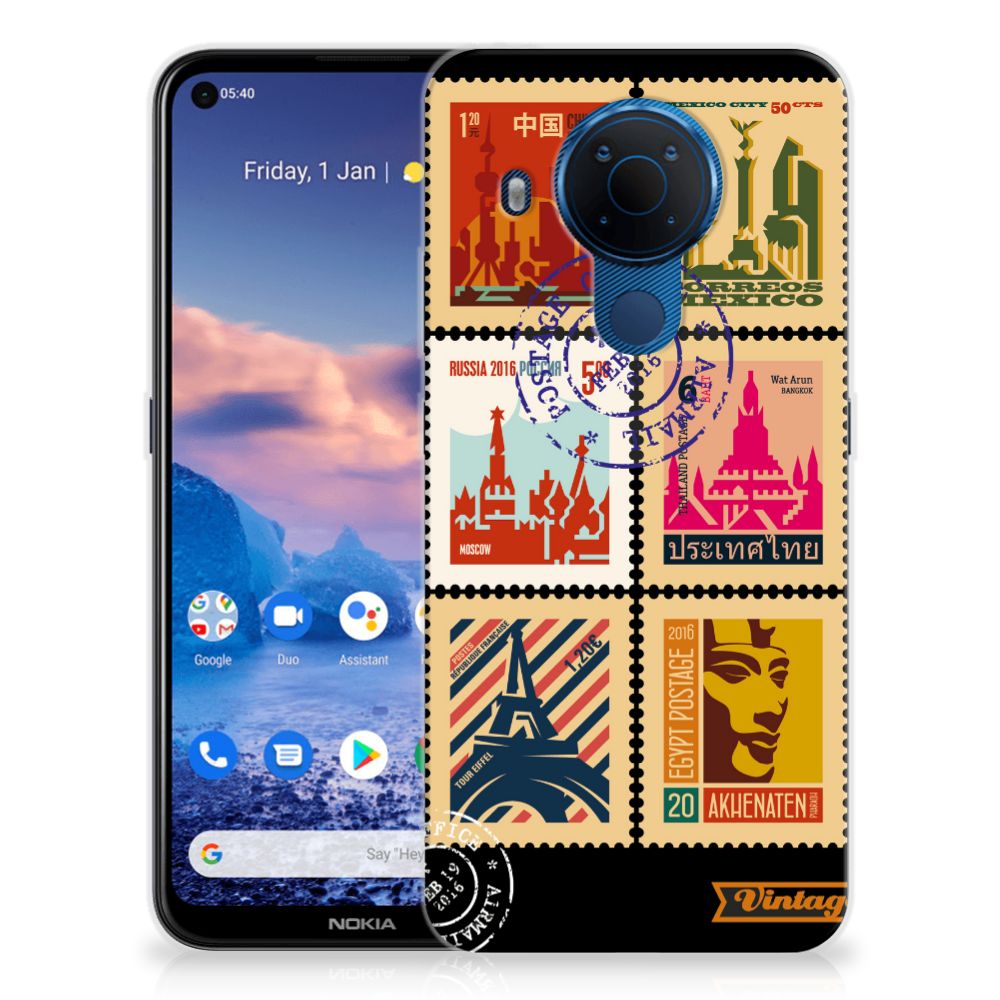 Nokia 5.4 Siliconen Back Cover Postzegels