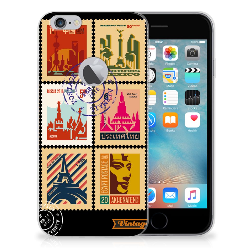 Apple iPhone 6 Plus | 6s Plus Siliconen Back Cover Postzegels