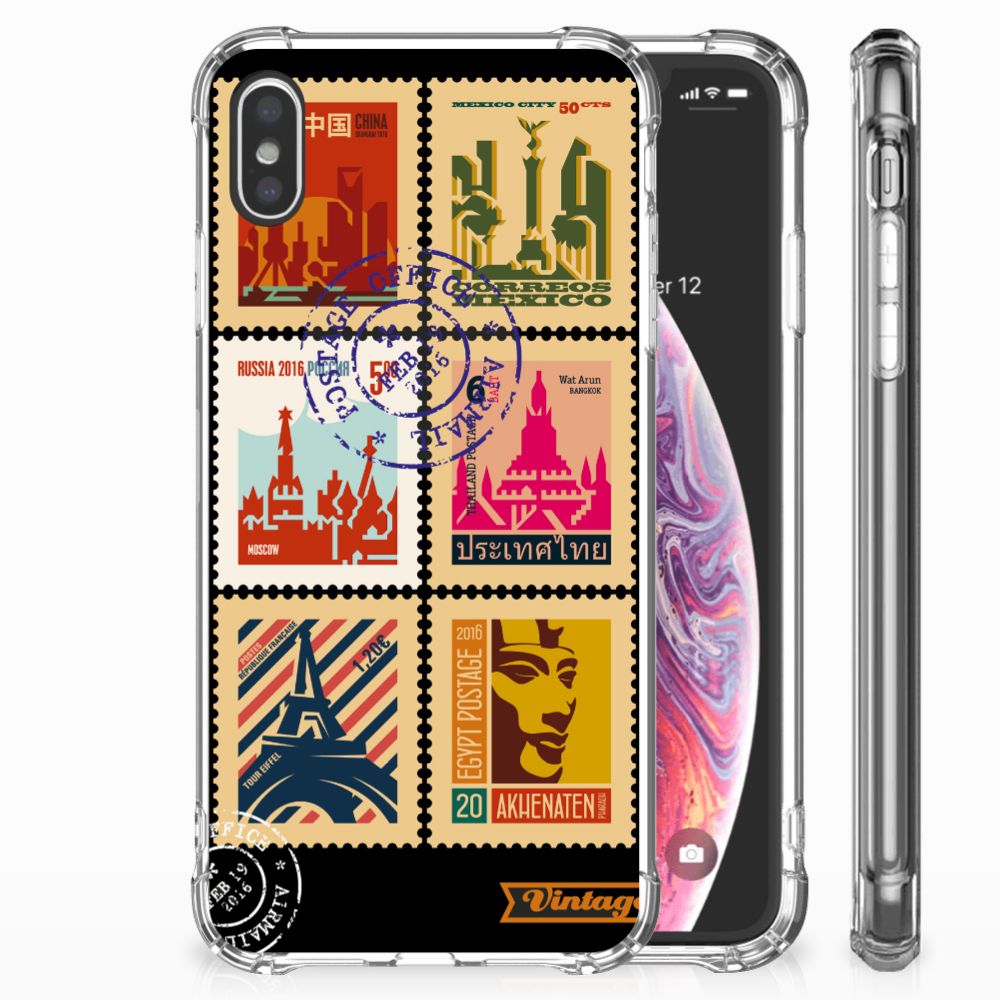 Apple iPhone Xs Max Telefoonhoesje met valbescherming Postzegels