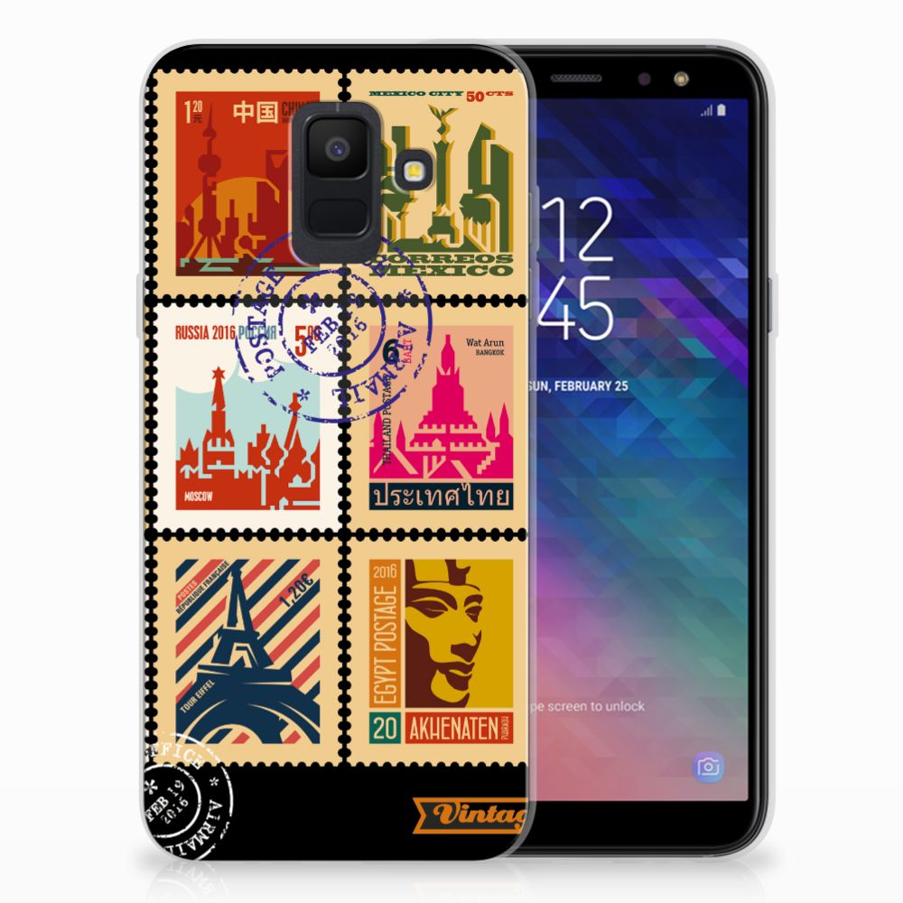 Samsung Galaxy A6 (2018) Siliconen Back Cover Postzegels
