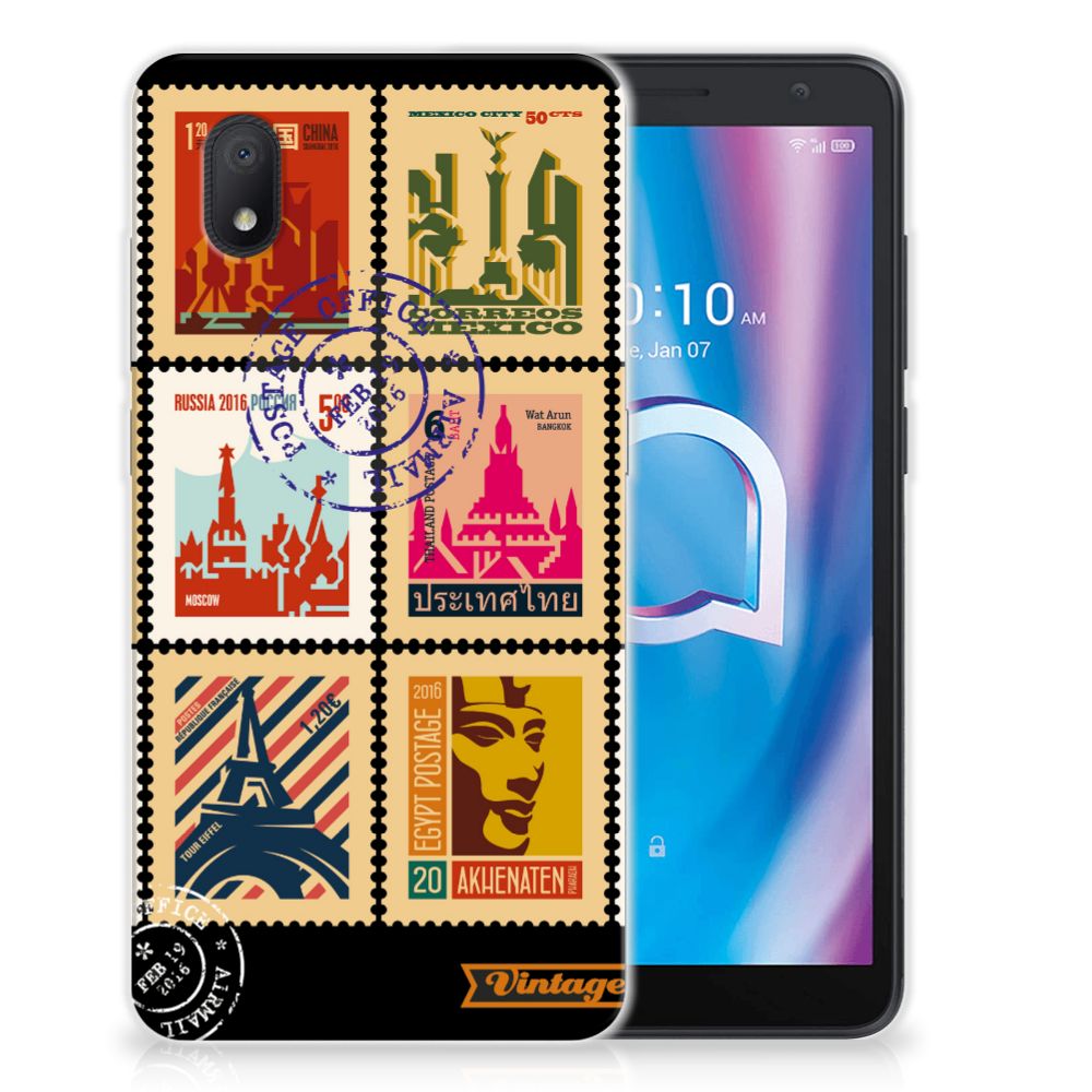 Alcatel 1B (2020) Siliconen Back Cover Postzegels