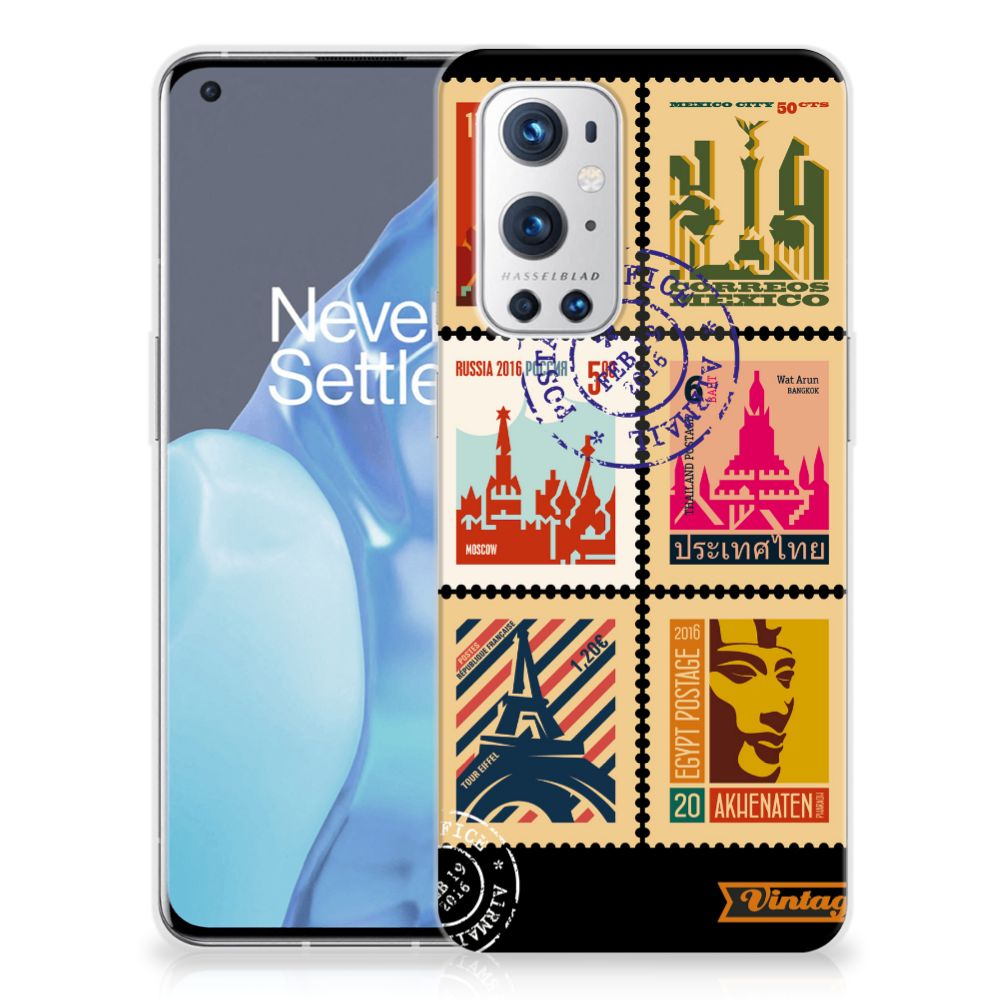 OnePlus 9 Pro Siliconen Back Cover Postzegels