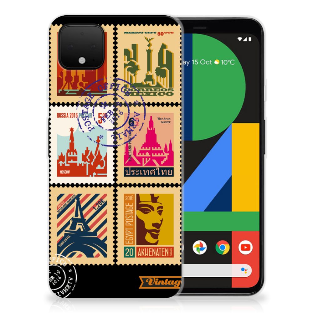 Google Pixel 4 XL Siliconen Back Cover Postzegels