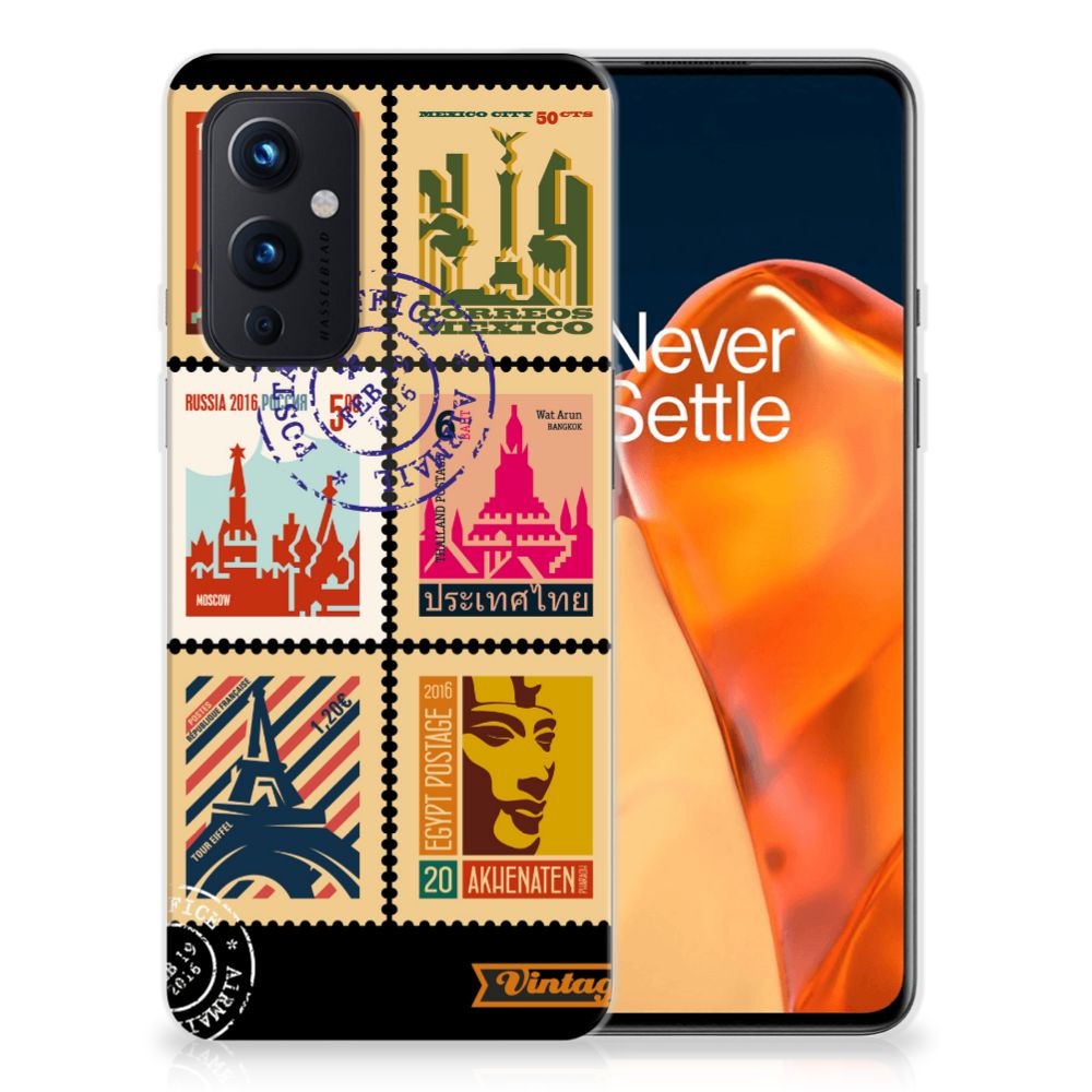 OnePlus 9 Siliconen Back Cover Postzegels