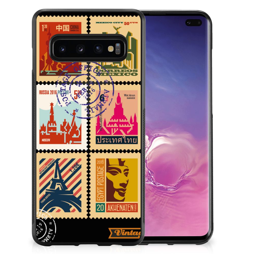 Samsung Galaxy S10+ Silicone Hoesje Postzegels