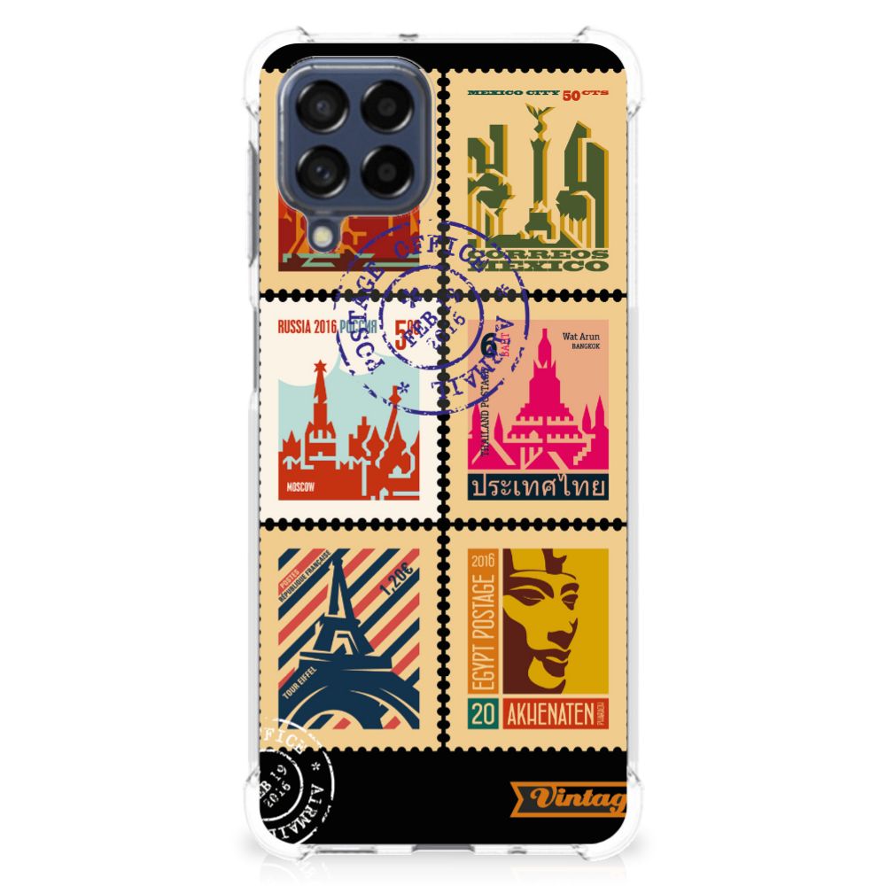 Samsung Galaxy M53 Telefoonhoesje met valbescherming Postzegels