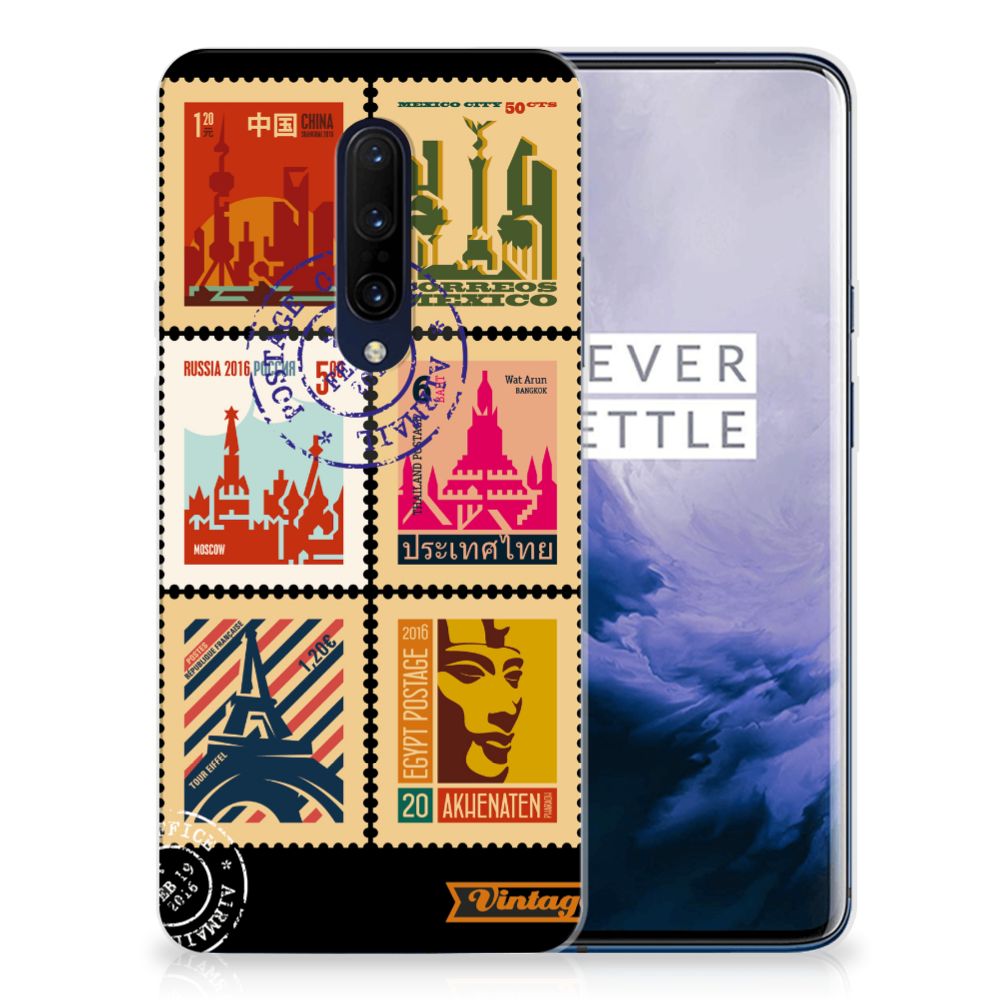 OnePlus 7 Pro Siliconen Back Cover Postzegels