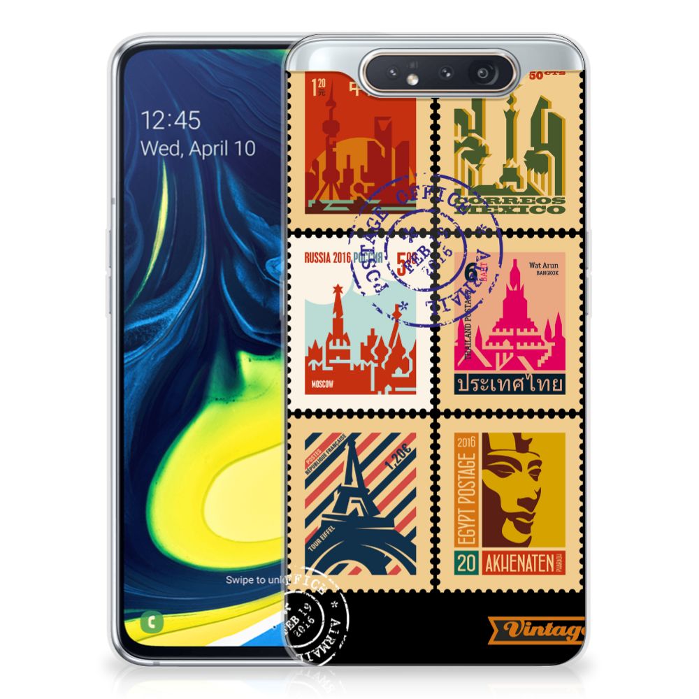 Samsung Galaxy A80 Siliconen Back Cover Postzegels
