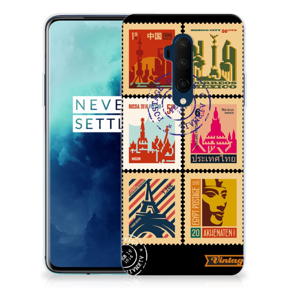 OnePlus 7T Pro Siliconen Back Cover Postzegels
