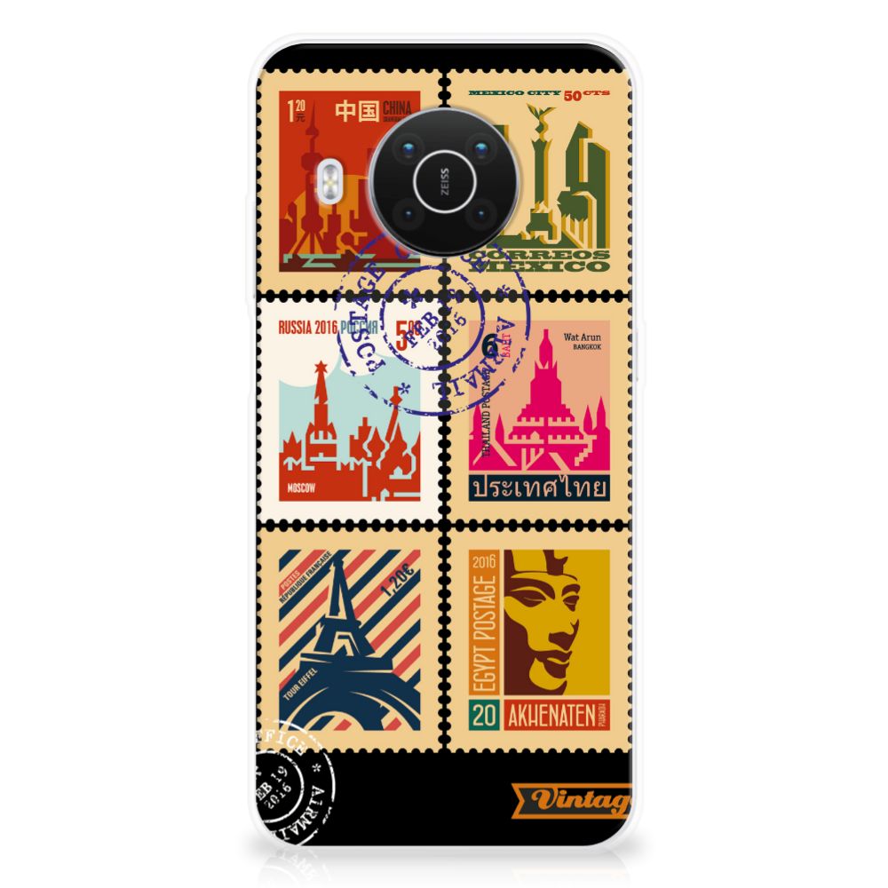 Nokia X10 | X20 Siliconen Back Cover Postzegels