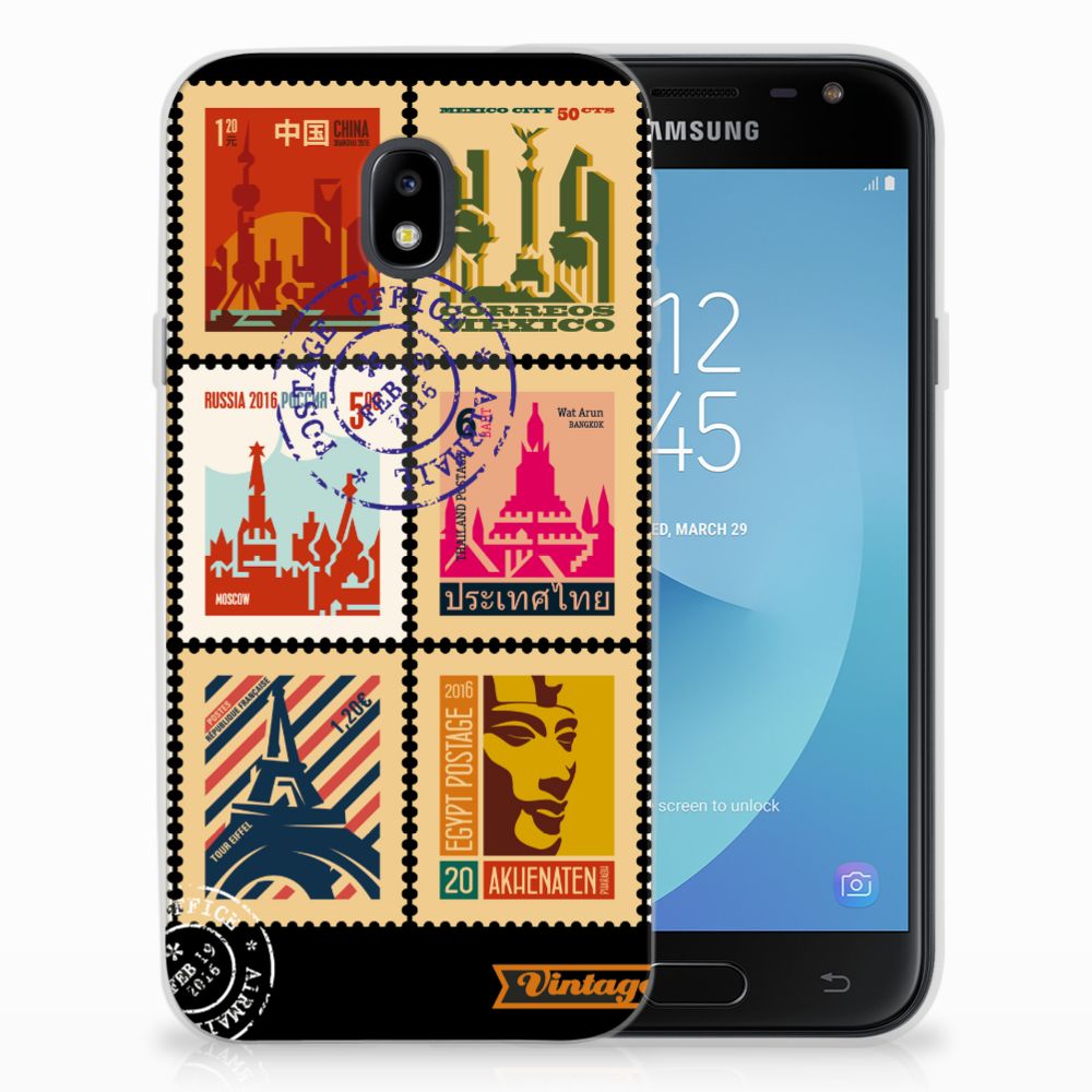 Samsung Galaxy J3 2017 Siliconen Back Cover Postzegels