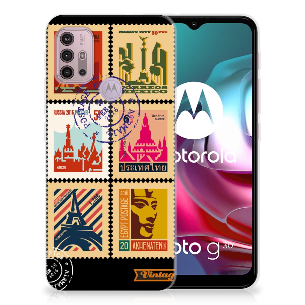 Motorola Moto G30 | G10 Siliconen Back Cover Postzegels