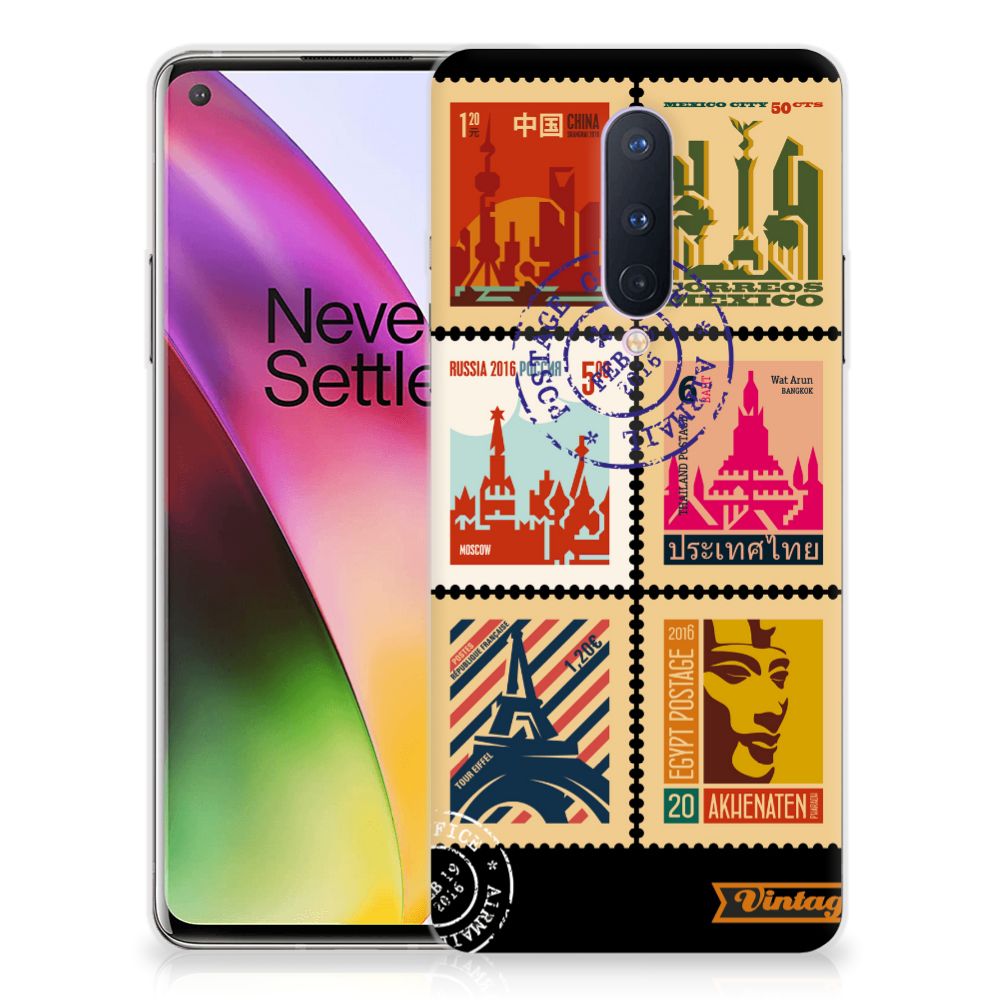 OnePlus 8 Siliconen Back Cover Postzegels