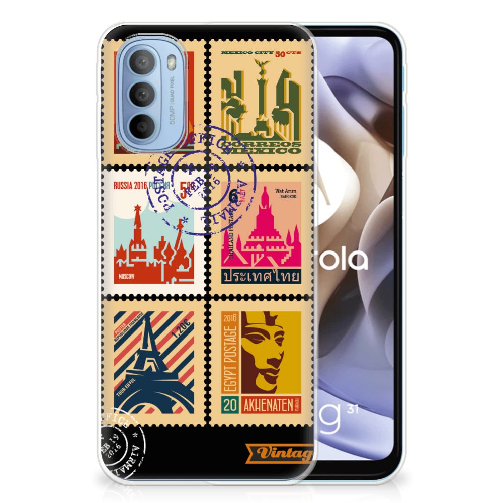Motorola Moto G31 | G41 Siliconen Back Cover Postzegels