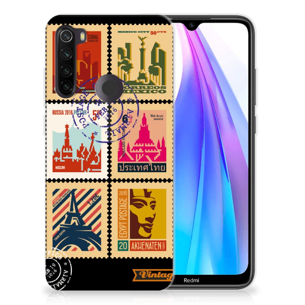 Xiaomi Redmi Note 8T Siliconen Back Cover Postzegels