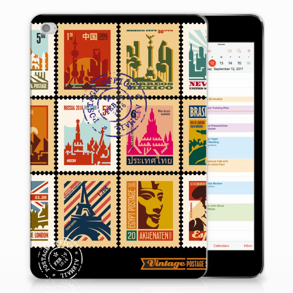 Apple iPad Mini 4 Uniek Tablethoesje Postzegels
