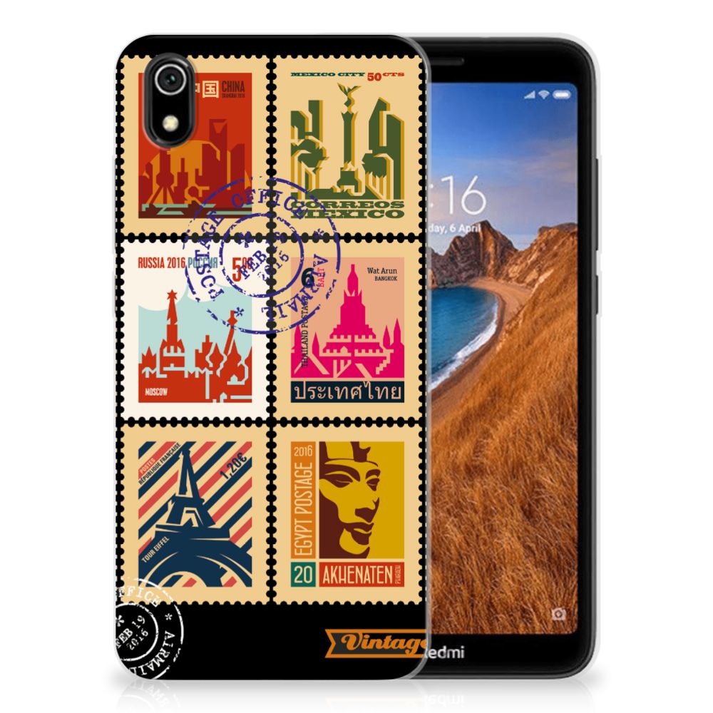 Xiaomi Redmi 7A Siliconen Back Cover Postzegels