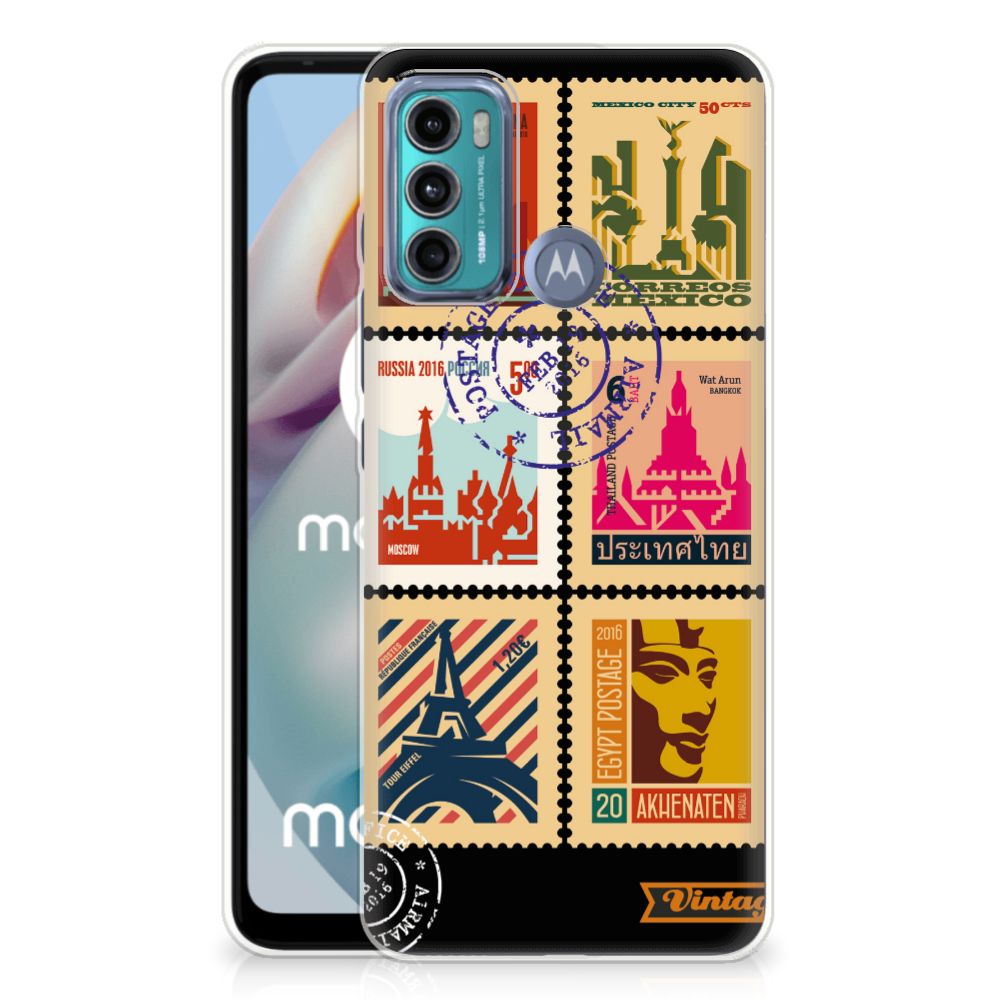 Motorola Moto G60 Siliconen Back Cover Postzegels