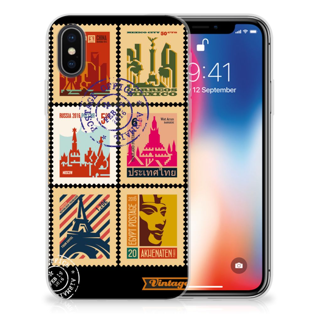Apple iPhone X | Xs Siliconen Back Cover Postzegels