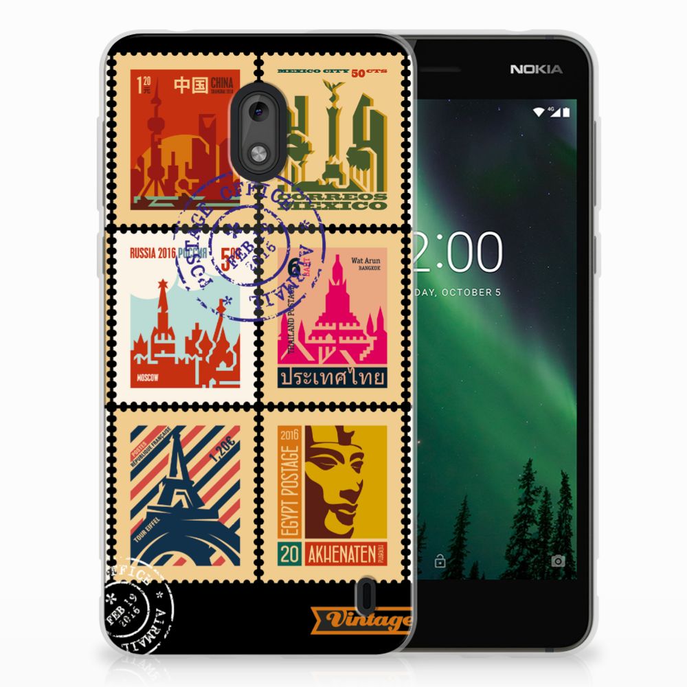 Nokia 2 Siliconen Back Cover Postzegels