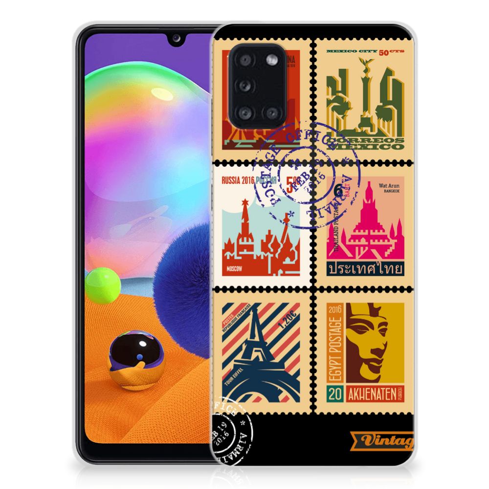 Samsung Galaxy A31 Siliconen Back Cover Postzegels