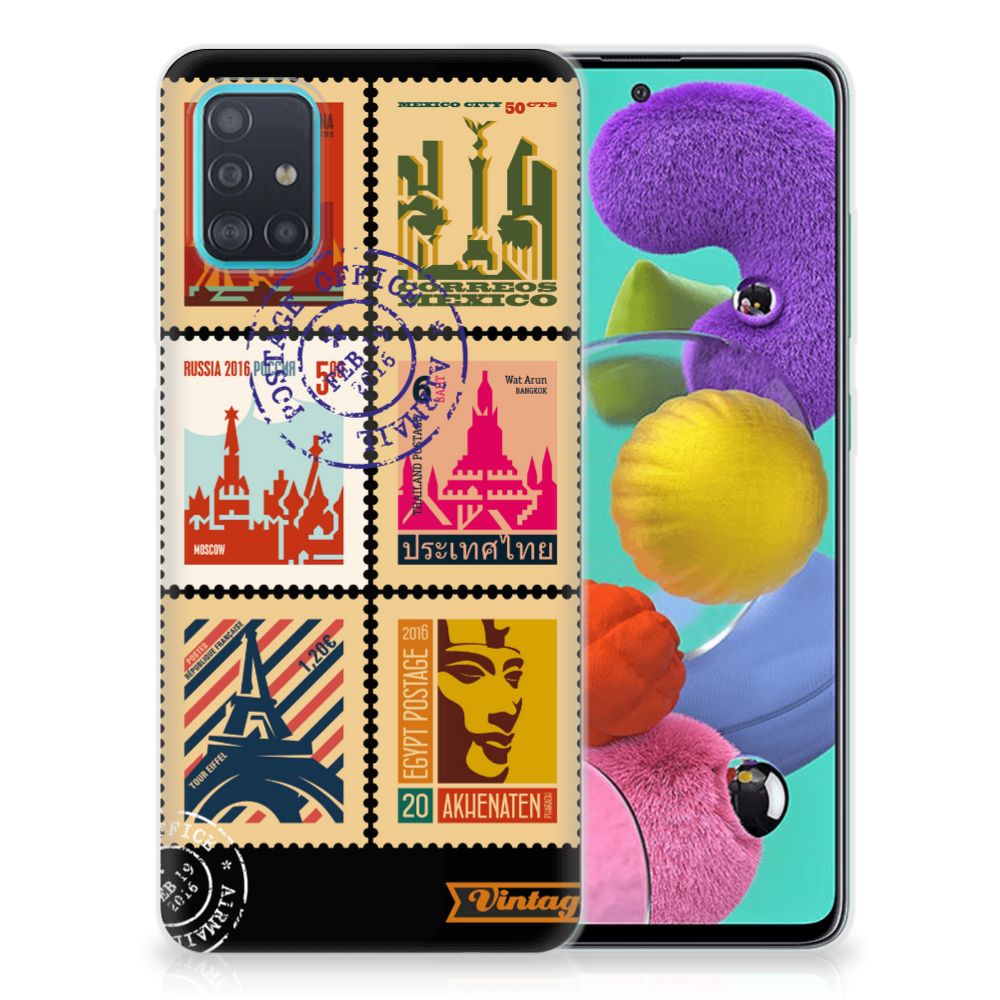 Samsung Galaxy A51 Siliconen Back Cover Postzegels