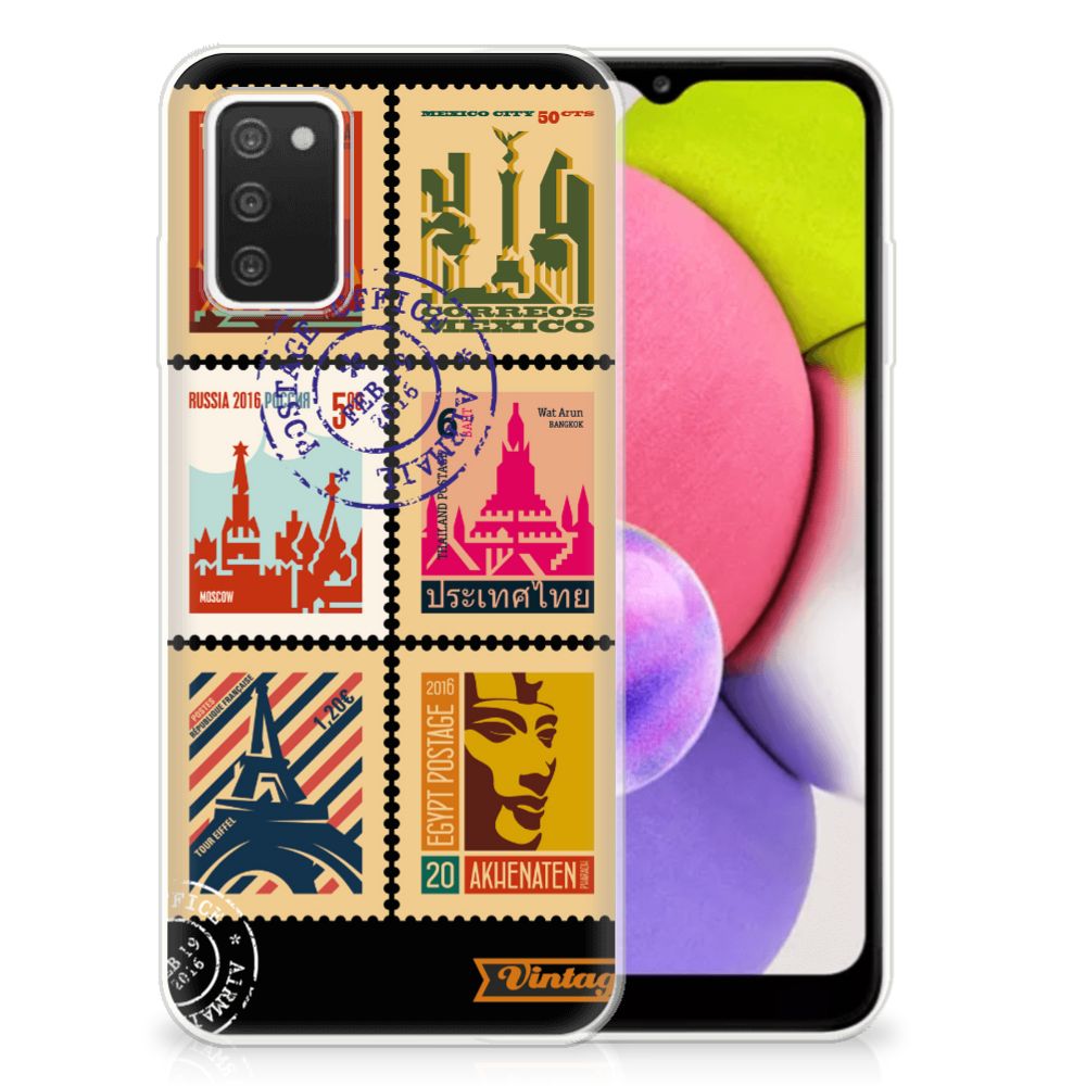 Samsung Galaxy A03S Siliconen Back Cover Postzegels