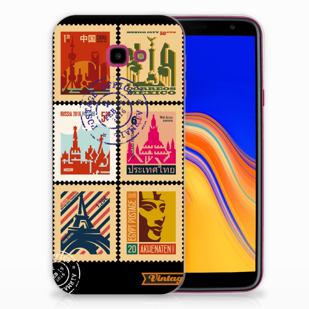 Samsung Galaxy J4 Plus (2018) Siliconen Back Cover Postzegels