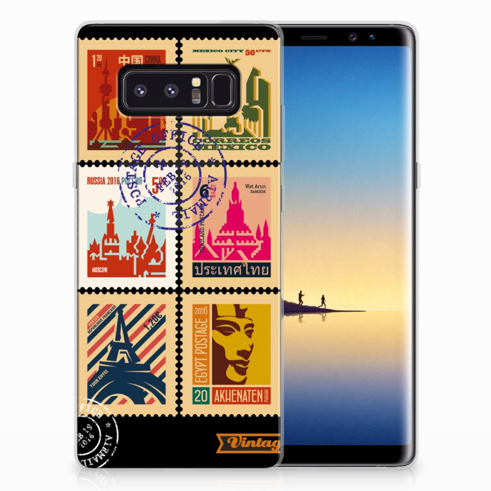 Samsung Galaxy Note 8 Siliconen Back Cover Postzegels