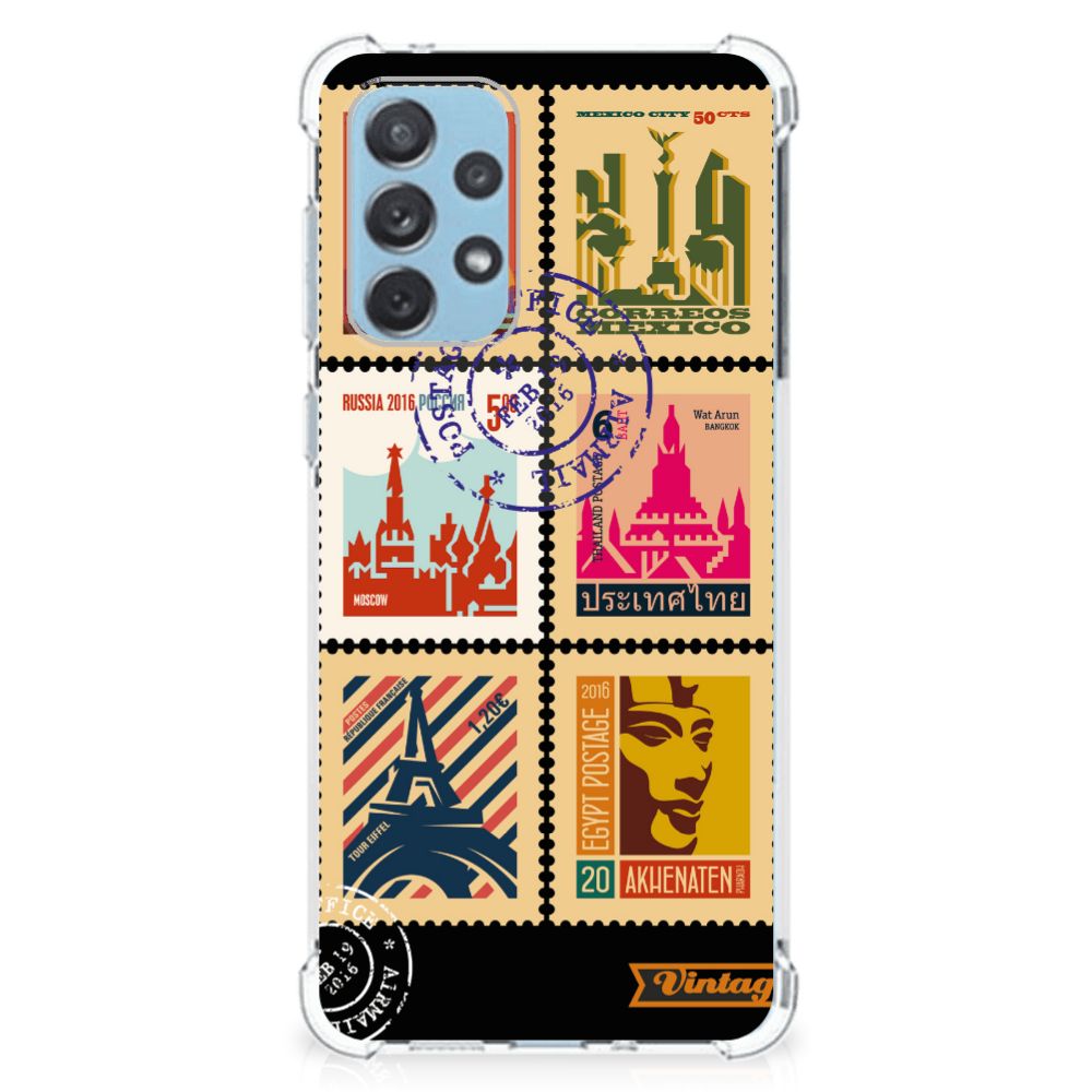 Samsung Galaxy A73 Telefoonhoesje met valbescherming Postzegels