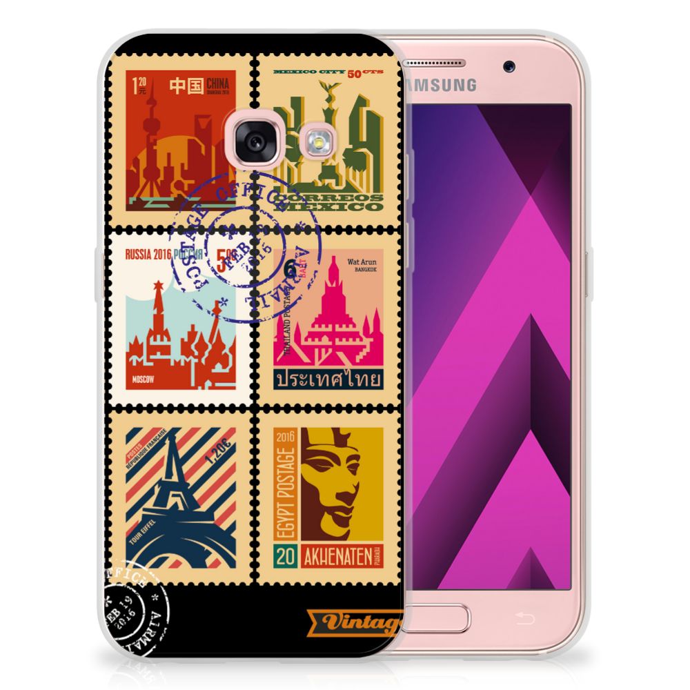 Samsung Galaxy A3 2017 Siliconen Back Cover Postzegels