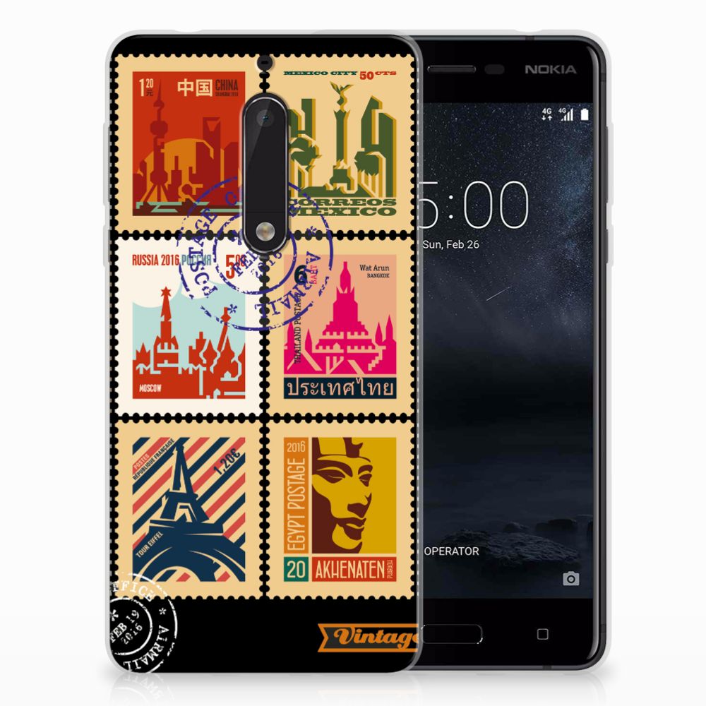 Nokia 5 Siliconen Back Cover Postzegels
