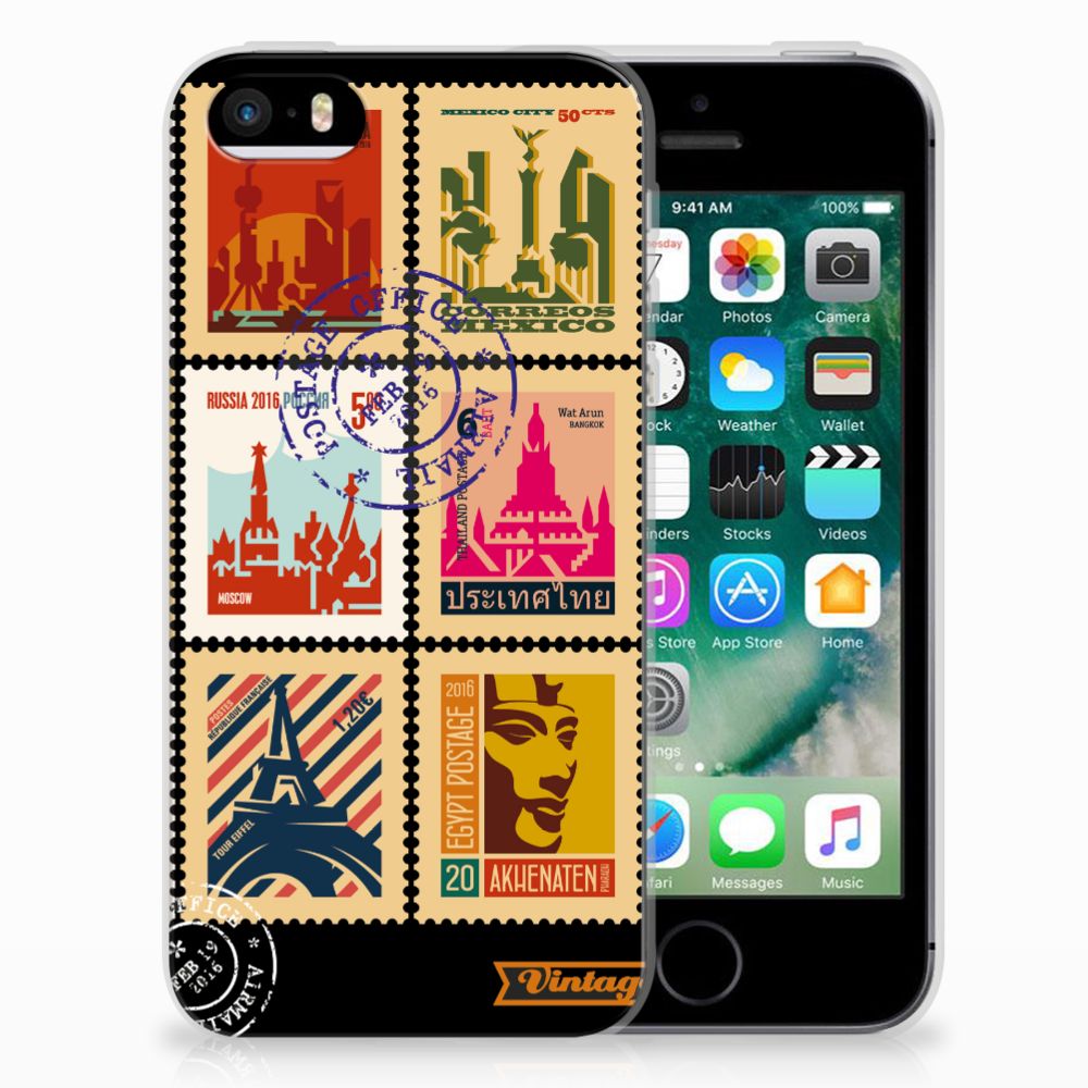 Apple iPhone SE | 5S Uniek TPU Hoesje Postzegels