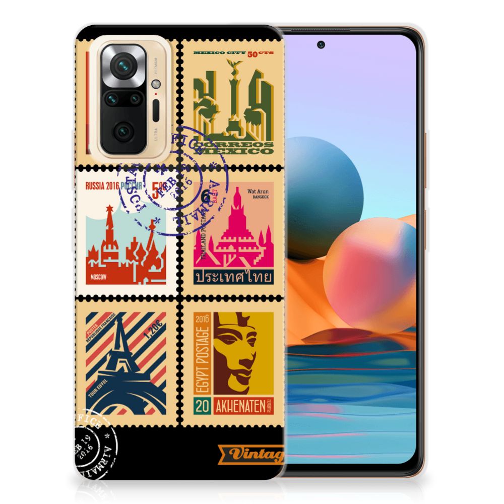 Xiaomi Redmi Note 10 Pro Siliconen Back Cover Postzegels