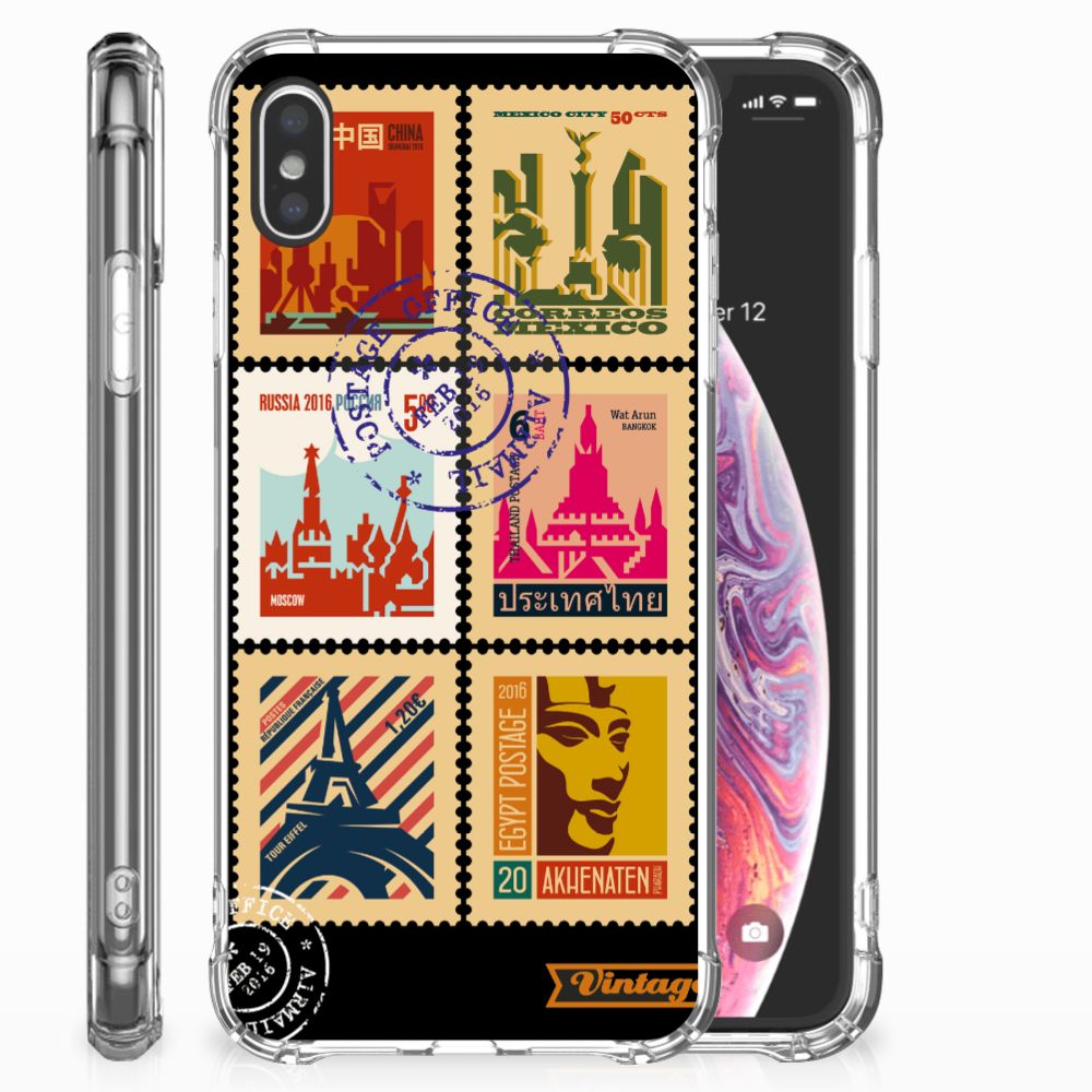 Apple iPhone Xs Max Telefoonhoesje met valbescherming Postzegels