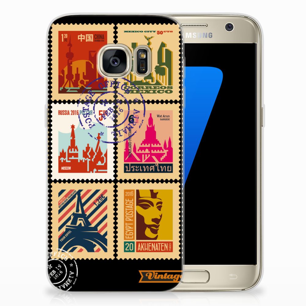 Samsung Galaxy S7 Siliconen Back Cover Postzegels