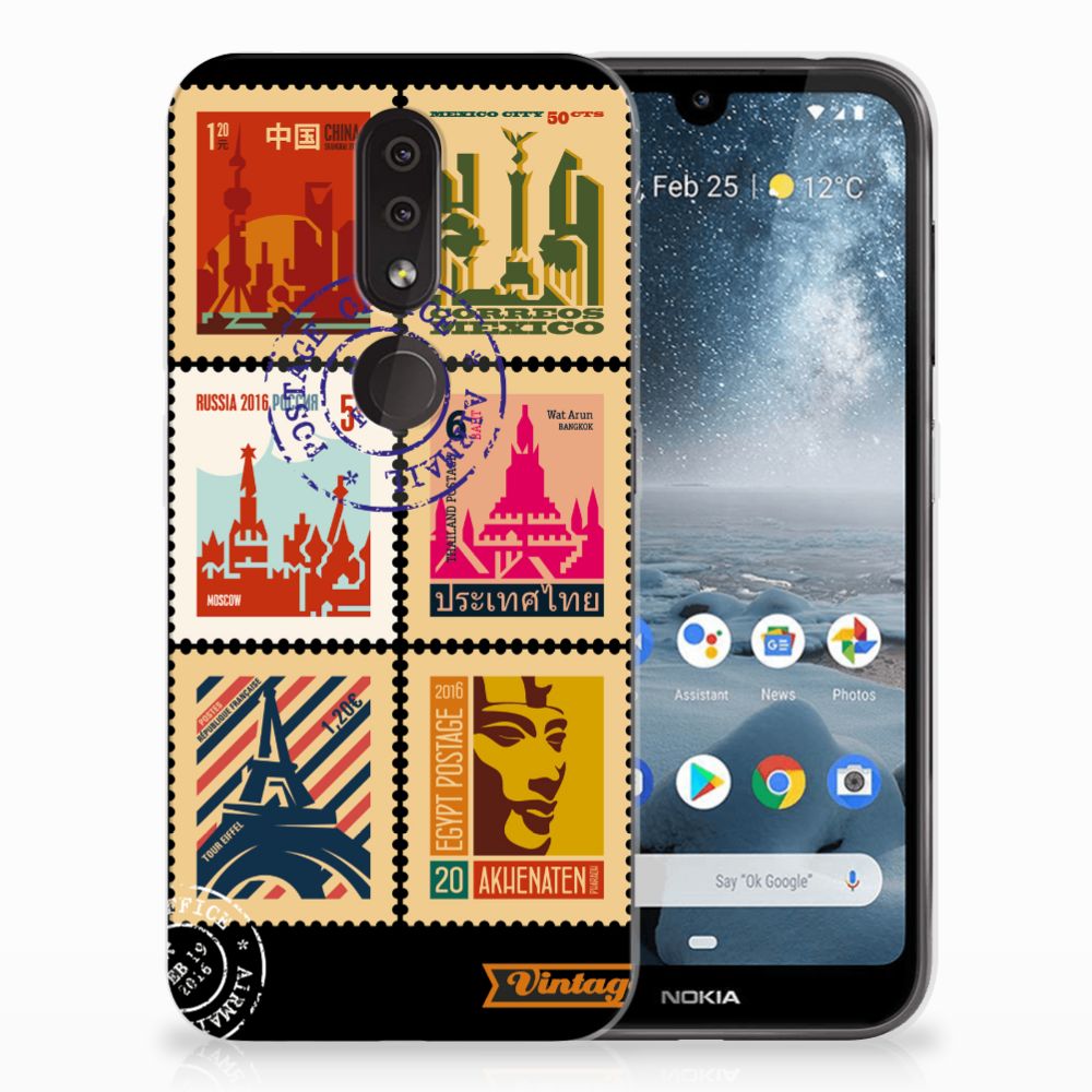 Nokia 4.2 Siliconen Back Cover Postzegels