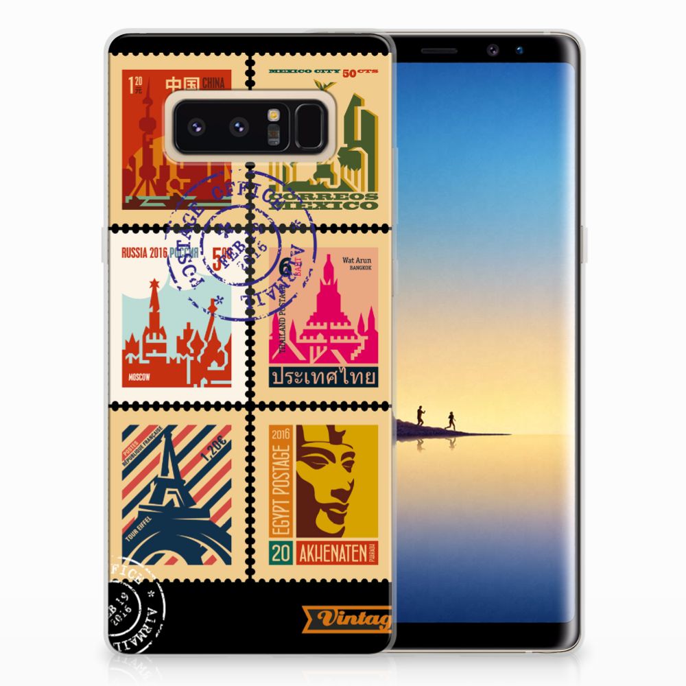 Samsung Galaxy Note 8 Siliconen Back Cover Postzegels