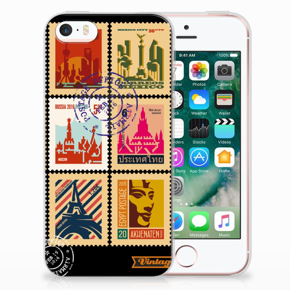 Apple iPhone SE | 5S Siliconen Back Cover Postzegels