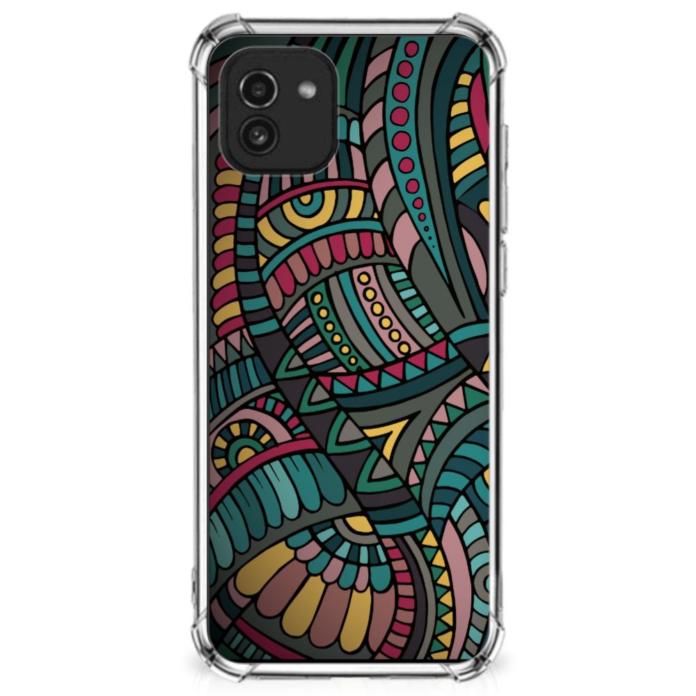 Samsung Galaxy A03 Doorzichtige Silicone Hoesje Aztec