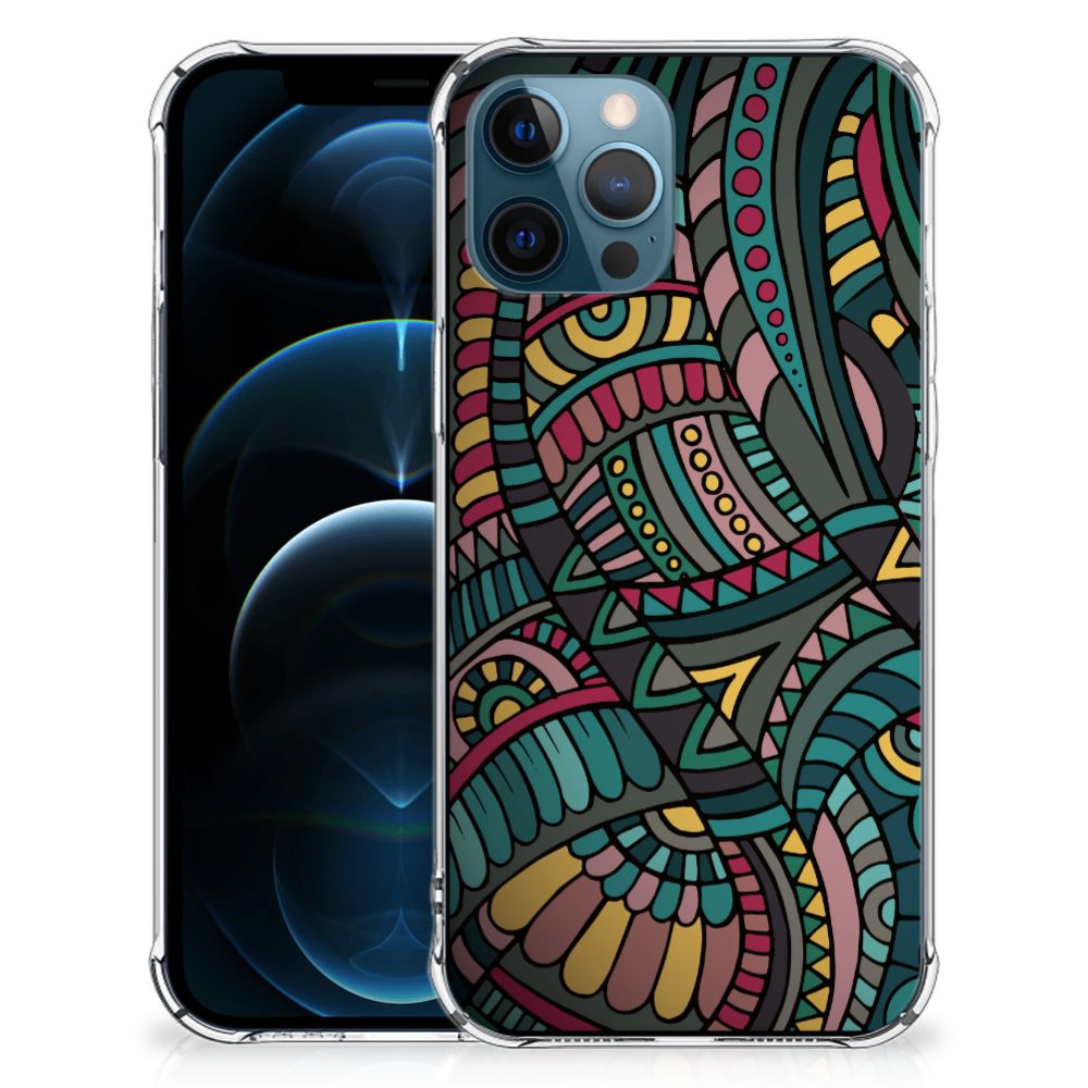iPhone 12 | 12 Pro Doorzichtige Silicone Hoesje Aztec